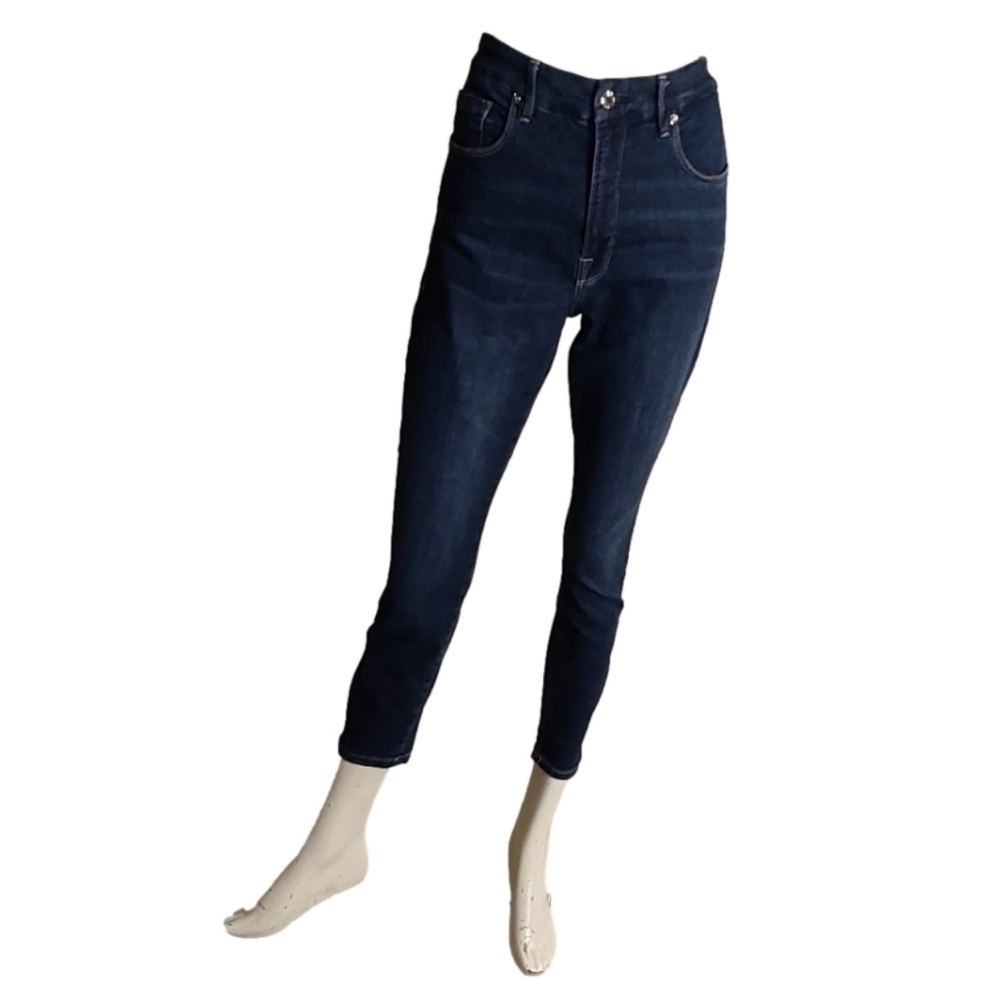 GOOD AMERICAN BLUE JEANS GOOD LEG CROP WOMEN'S 14/32